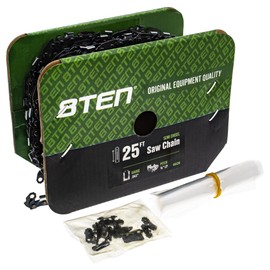 8TEN Chainsaw Chain Bulk Reel Semi Chisel 25 Foot .043 Gauge 3/8 Pitch Low Profile