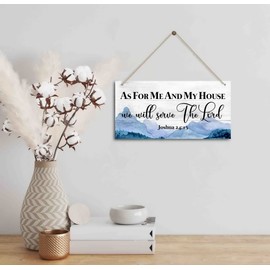 As For Me And My House, We Will Serve The Lord Joshua 24:15 - Religious Gifts -Faith Wall Decor Sign, Farmhouse Christian Wall Sign - Faith Wall Decor Sign