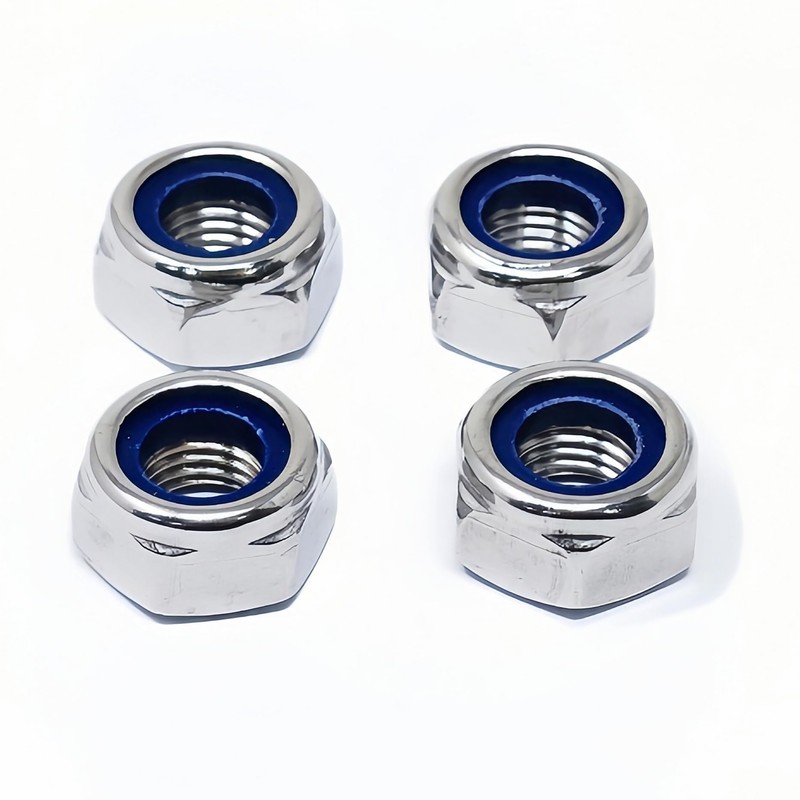 20Pcs M10 x 1mm Nylon Insert Hex Lock Nuts, 304