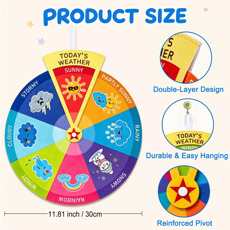 Weather Wheel for Kids Weather Chart for Classroom Preschool Decor