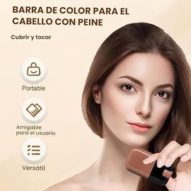 Tinte 2 en 1 con Peine – Retoque Rápido de Cabello Marrón