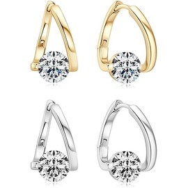 Lymphatic Drainage Slimming Hoop Earrings, Rhinestone Hoop Lymphvity Germanium Lymphatic Acupuncture Earrings Fashion Jewelry Gift For Women (2Pairs-A)