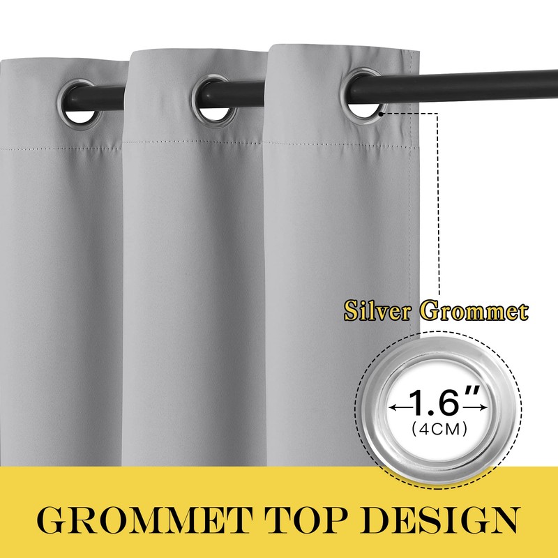 NICETOWN Blackout Short Curtain 45 inches Long - Thermal Insulated