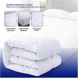PORTER AND LAMBERT Quilted Mattress Protector - 4ft Small Double 122 x 190 x 30 cm Approx Deep Fitted Cover Easy Care Non Allergenic & Anti Dustmite Luxury Bedding Look