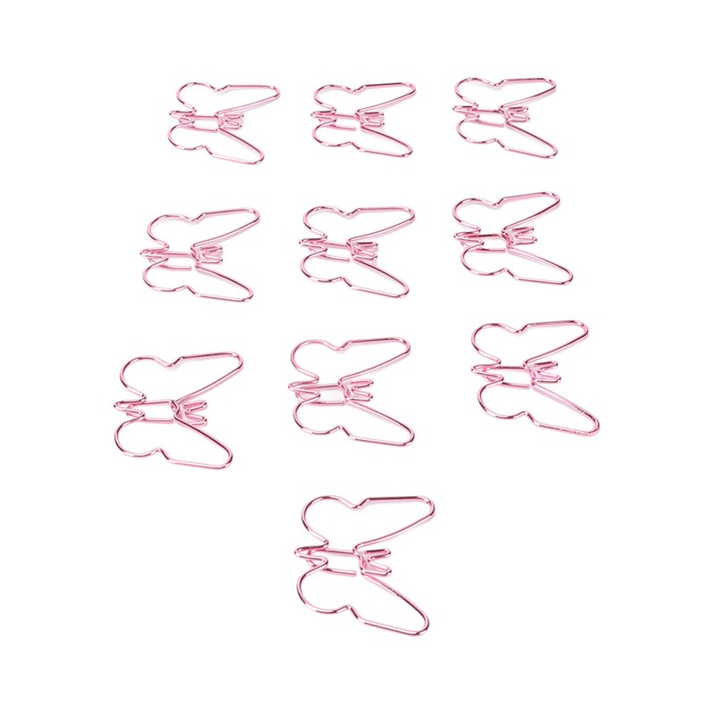 100 Pcs Shaped Paper Clips Pink Butterflies Shape Metal Cute
