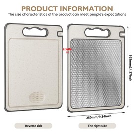 Doppelseitig Titan Schneidebrett: 304 Schneidebrett Edelstahl,Hängende Doppelseitig Schneidebretter Kratzfestes Netzdesign, Cutting Board zum Getrennte Handhabung von Fleisch und Gemüse