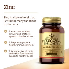 Solgar Flavo-Zinc Lozenges - Pack of 50 - Seasonal Immune Support - Healthy Skin Hair and Nails - for Increased Energy - Vegan and Gluten Free, Gold