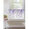 Brilaentre Purple Eucalyptus Leaves Half Window Curtains 24 Inches Long,