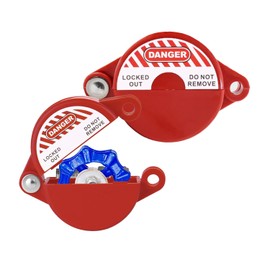 Wisamic 2-Pack Gate Valve Lockout - Outdoor Faucet Lock for 1" to 2-1/2" Valve Handles, Secure Hose Bib Lock for Water Spigot, Propane Tank, Natural Gas, Petroleum and Chemical Industry - Red