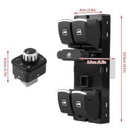 Juego de botones de interruptor de coche de 6 piezas Juego de interruptor de espejo de ventana de faro de faro cromado para Passat B6 CC Jetta Golf MK5 MK6