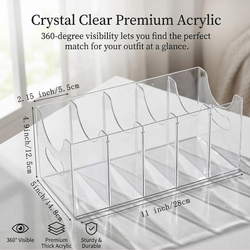 Belt Organizer 2 Pack Clear Acrylic Belt Holder for Closet