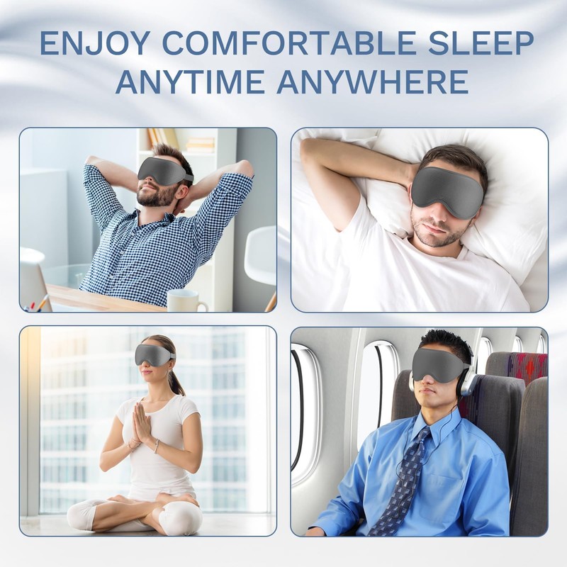 FlyCoco 99% Fully Block Out Light Eye Sleep Mask, 3D