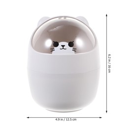 ETHZZLE Mini Bote De Basura Para Escritorio Con Tapa Giratoria Papelera De Plástico Para Mesa De Oficina Cocina Dormitorio Y Baño Contenedor De Residuos Ligero Y Ahorra Espacio