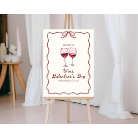 Joycye Wine Girls Night Out Welcome Sign Galentines Decorations Welcome To Wine Galentines Day Decorations for Party