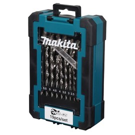 Makita HSS-GS 19 Piece Metal Drill Bit Set 2.5-7mm with Storage Box