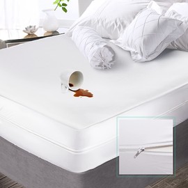 Nestl Premium Microfiber Zippered Mattress Encasement - Waterproof Full Mattress Protector - Fits 15 Inches Deep - Full