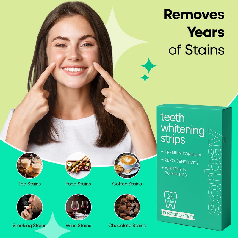 Premium Non Hydrogen Peroxide Teeth Whitening Strips | 28 Enamel