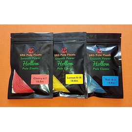 30.0m Hollow Pole Elastic (10.0m Cherry, Lemon and Teal each)