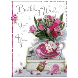 Jonny Javelin Flowers Birthday Wishes Card