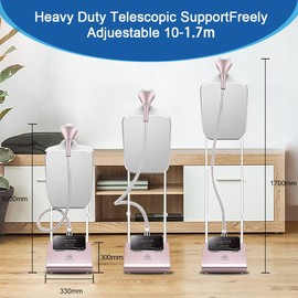 3-in-1 Steam Iron – Adjustable Angle and Height for Horizontal, Vertical, and Inclined Use, 6 Steam Levels, 2.5L Large Water Tank, 2100W Fast Heating，champagne