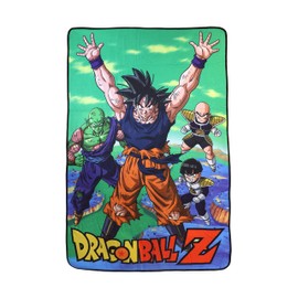SD Toys SDTDRB22105 Goku Characters in Namek DBZ Fleece Blanket Dragon Ball, Cartoon, Large
