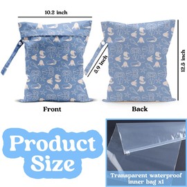 XDI Wet Dry Bag, Wet Bag for Swimsuit, Travel, Beach, Pool, Diapers, Dirty Yoga Gym Clothes, Summer Vacation Essentials, Waves Travel Gifts for Women