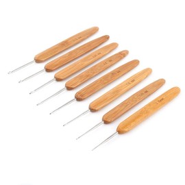 20 Pieces Crochet Hooks Kit with Case Bamboo Crochet Hooks Needles Knitting Weaving Craft Yarn Sewing Knitting Tools