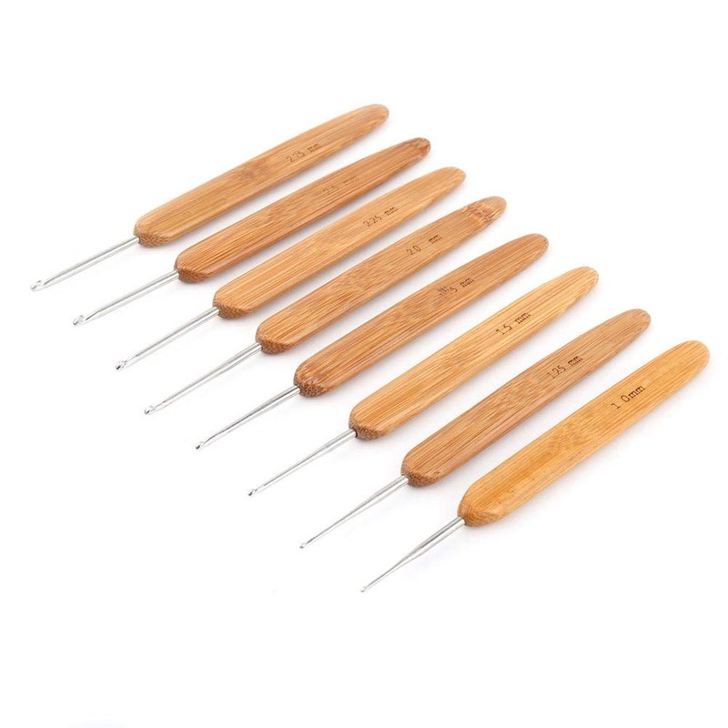 20 Pieces Crochet Hooks Kit with Case Bamboo Crochet Hooks