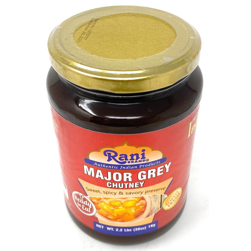 Rani Major Grey Mango Chutney (Indian Preserve) 36oz (2.2lbs) 1kg
