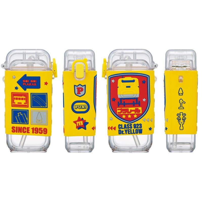 Skater PSQ5ST-A Square Straw Bottle Water Bottle, M, 15.7 fl