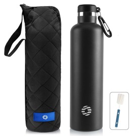 FEIJIAN FJbottle 750/1000 ml Vacuum Insulated Stainless Steel Water Bottle Water Bottle BPA-Free Leak-Proof Sports Bottle Thermos Flask with Carabiner Hook for Sports/Outdoor/Camping/Fitness/Yoga/School