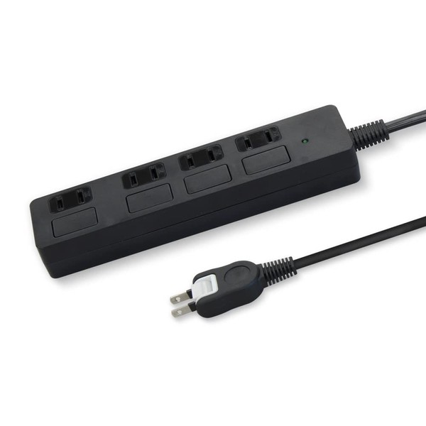 STYLED Flat Switch, Individual Switch, Power Tap, Black, 6.6 ft