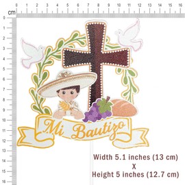 Decoración de pastel español Mi Bautizo, decoración de pastel de bautismo español, suministros para fiesta de bautizo, Dios bendece, decoración de primera comunión para niños