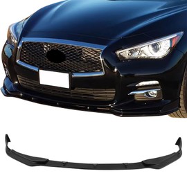 Front Bumper Lip Spoiler Compatible with 2014-2017 Infiniti Q50, T Style Black PU Lip Spoiler Bodykit Splitter Diffuser Air Dam Chin Diffuser by IKON MOTORSPORTS, 2015 2016