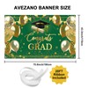 Avezano Graduation Banner Congrats Grad Class of 2025 Backdrop Green