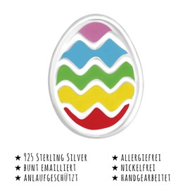 Monkimau Girls' Easter Egg Stud Earrings 925 Sterling Silver, Sterling Silver