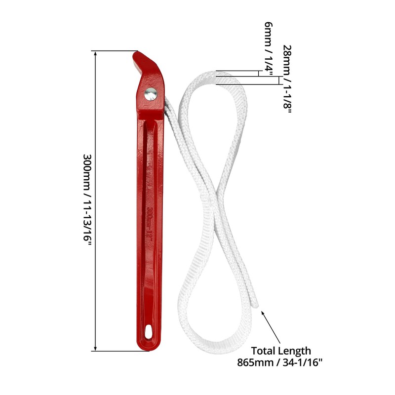 QWORK® Strap Wrench Oil Filter Wrench with 865 mm Nylon