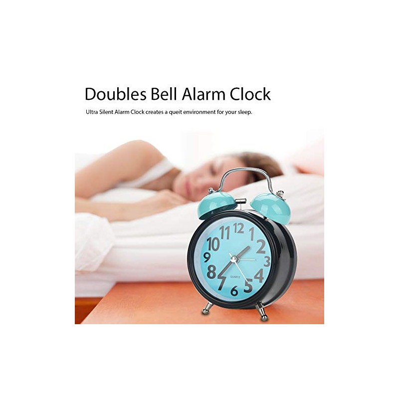 Alarm Clock, Double Bell Ultra Silent Sunrise Alarm Clock for
