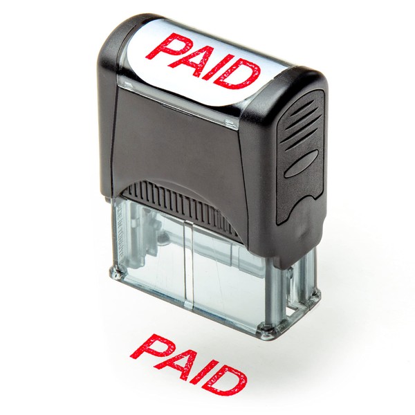 Self Inking Rubber Stamp, Refillable Red Ink Preinstalled - 1.4"