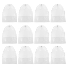 PATIKIL Drawstring Shoe Bag, 12 Pack 17 x 13 Inch Travel Shoe Bags Non-Woven Shoe Storage Bag Boots Shoes Organizer Pouch for Travel Home, White