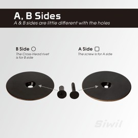 Siwil Door Hole Cover Plate Black, 2-5/8" Diameter Solid Steel, Hole Filler Plate - 1 Pack