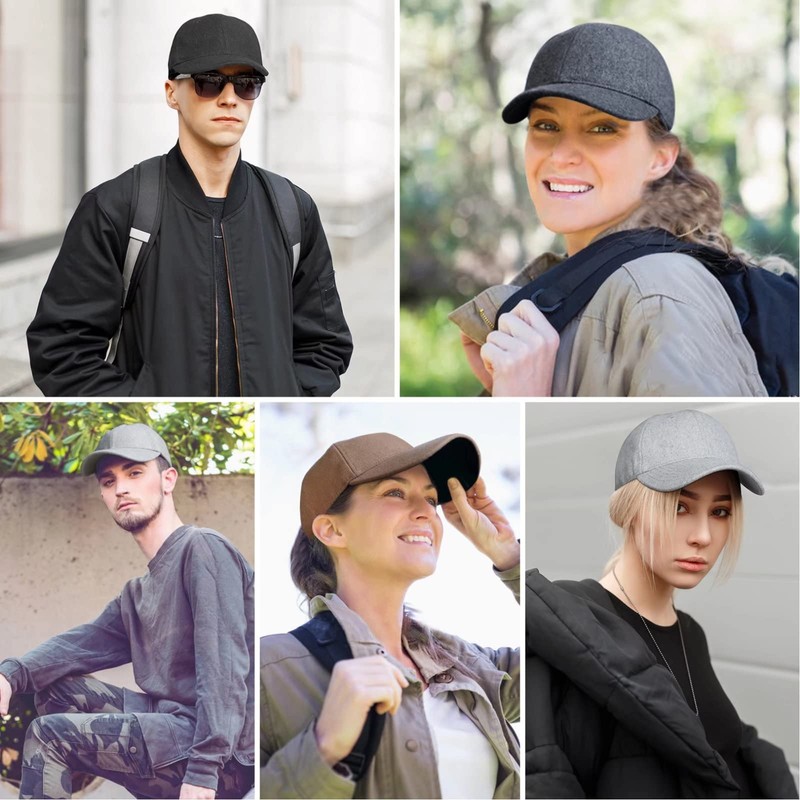 GADIEMKENSD Winter Unstructured Baseball Caps Wool Hat, Unstructured, Black