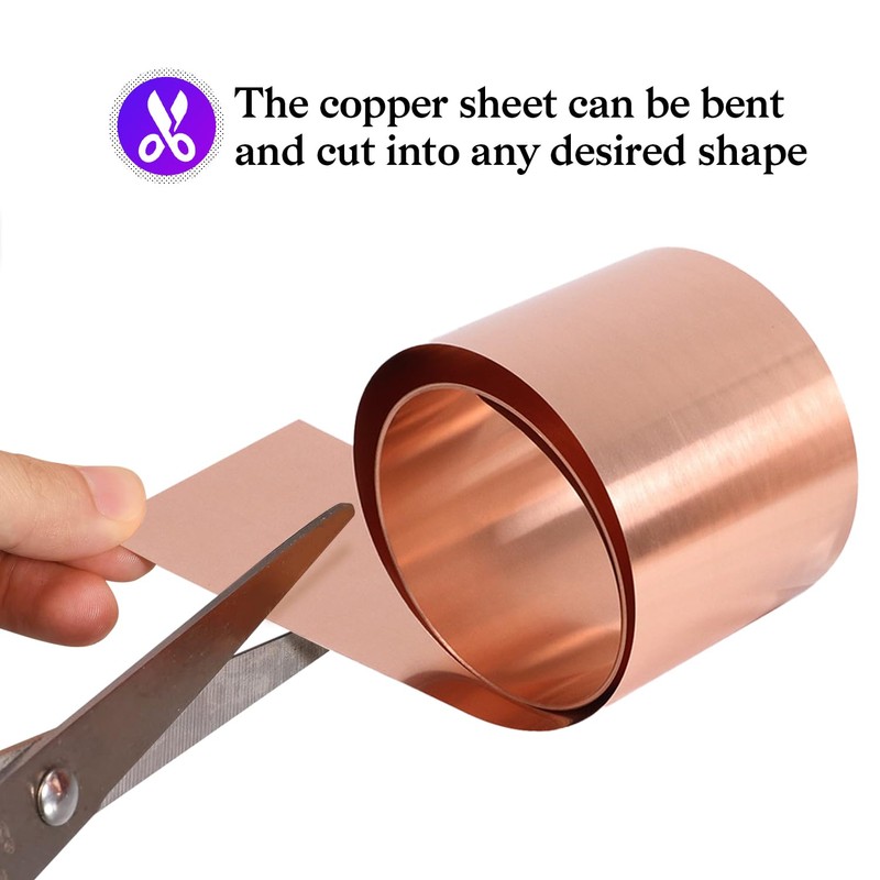 Hosifiy Copper Sheet Roll Copper Strip, 3500 x 100 x