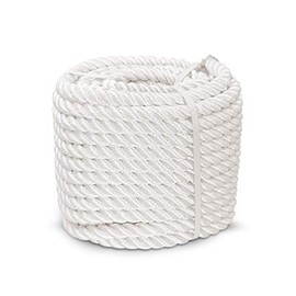 Aoneky 1/2 5/8 3/4 7/8 inch Nylon Twisted Rope - White Pull Rope Cord (1/2 inch x 100 ft)