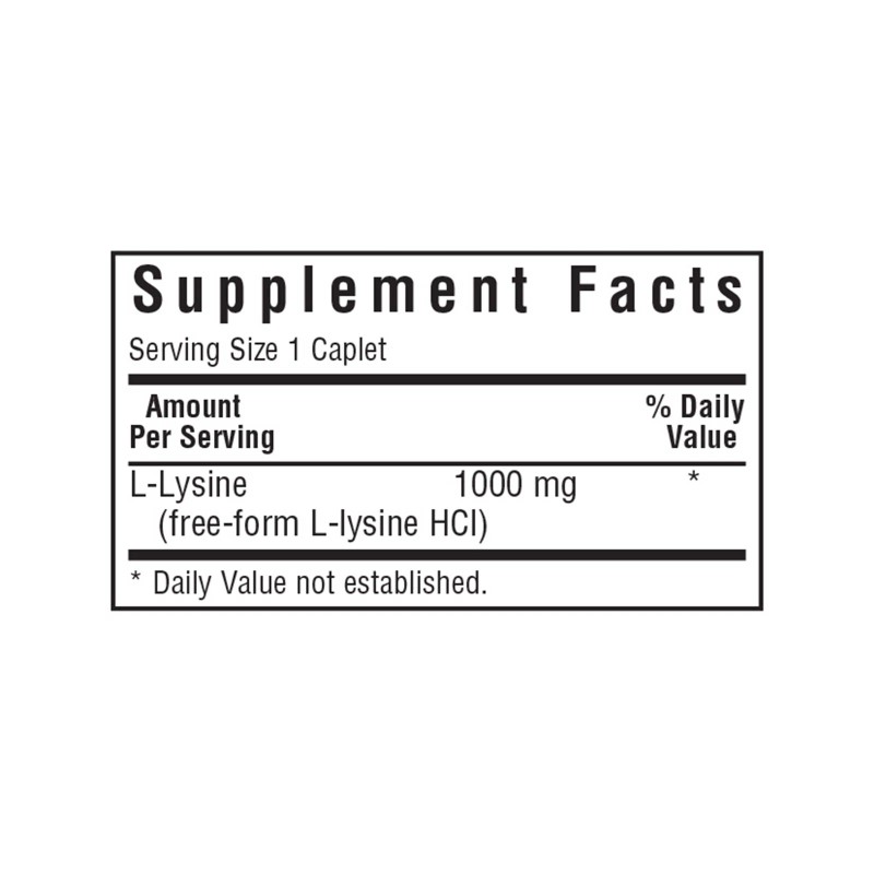 Bluebonnet L-Lysine 1000 Mg 50 Caplets, free-form Amino-Acid, Immune support