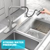 Brushed Nickel Kitchen Faucets with Pull Down Sprayer & Soap