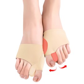 AXVRAV 2 Paar Hallux Valgus Schutz Bandage, Zehenspreizer Hallux Valgus, Korrekturbandage für Besseren Zehenkomfort, Ballenzehen Korrektur, Hallux Socken mit Silikonpads für Männer und Frauen