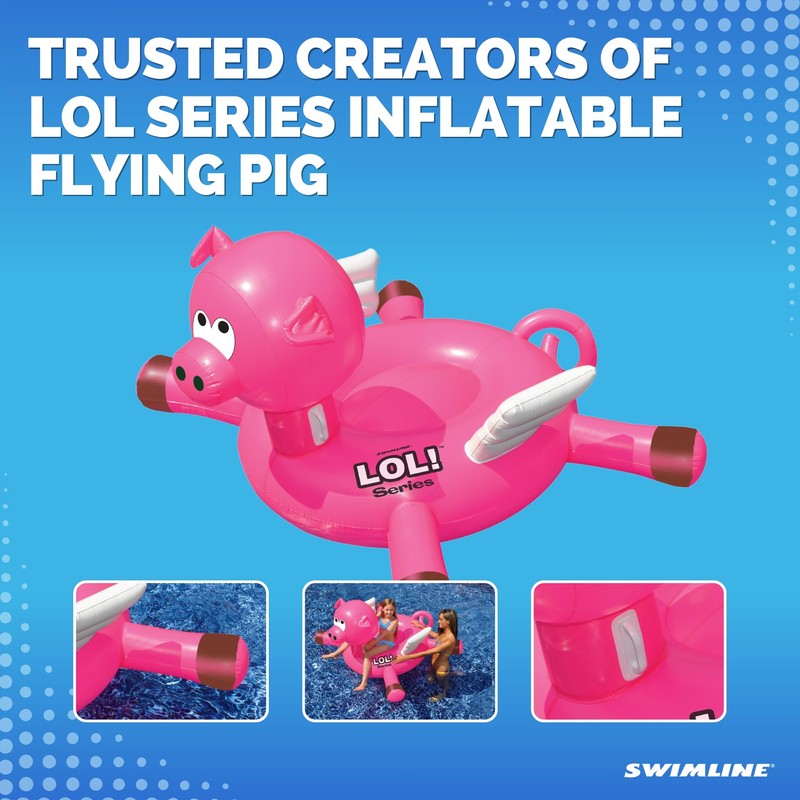 SWIMLINE ORIGINAL 90266 Giant Inflatable LOL Pig Pool Float |