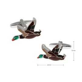 MRCUFF Duck Flying Pair Cufflinks in a Presentation Gift Box & Polishing Cloth