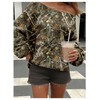 RoseSeek Women's Off Shoulder Camo Graphic Sweatshirts Long Sleeve Loose